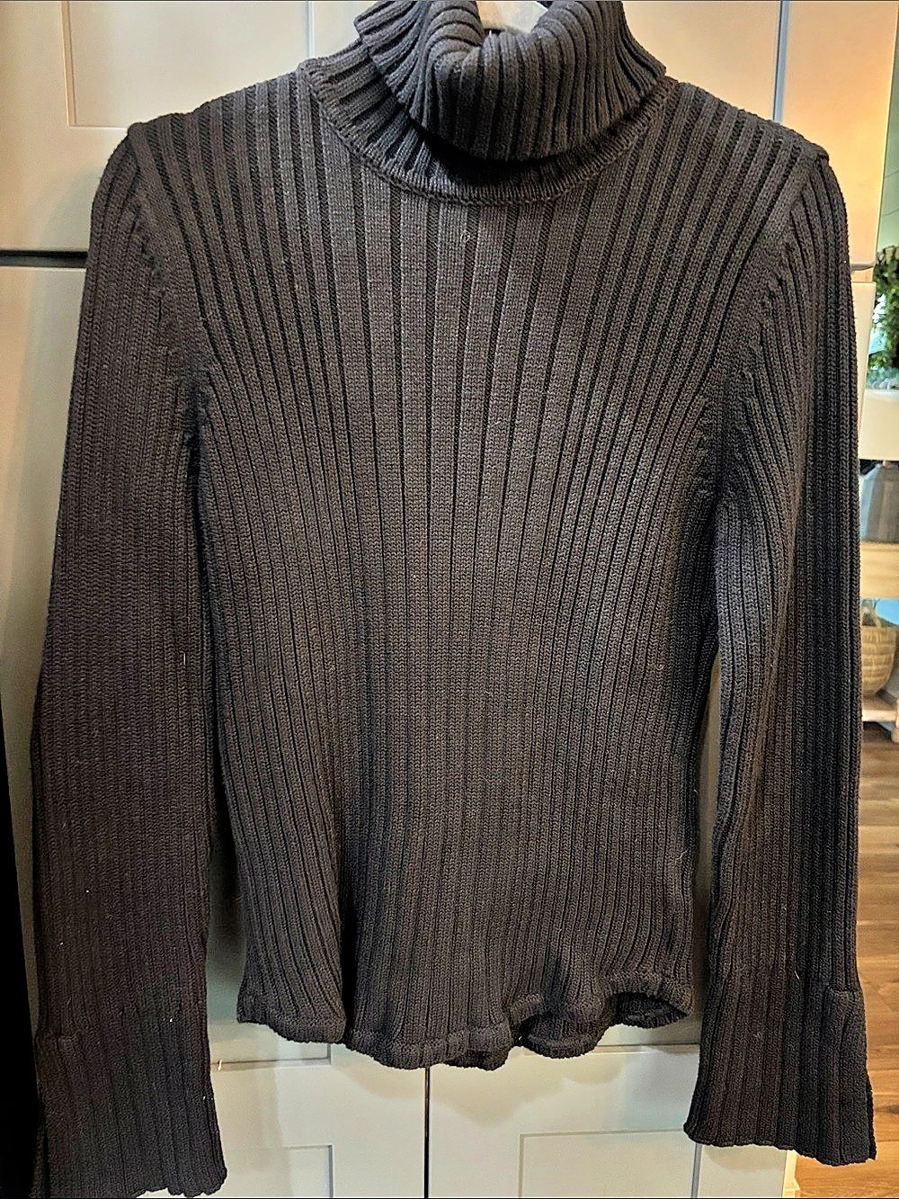Calvin Klein Jeans Ribbed Turtleneck Sweater Black Large NWT